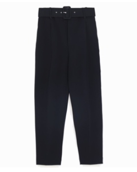 ZARA(ザラ) ベルト付きタック入りパンツ