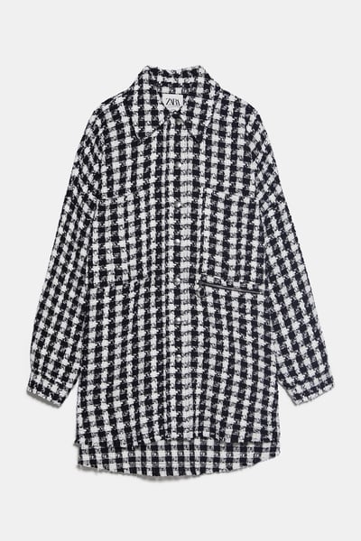 ZARA(ザラ) チェック柄ツイードジャケット