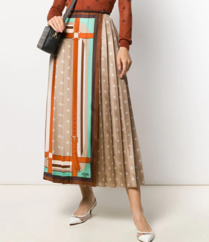 FENDI プリーツ ラップスカート